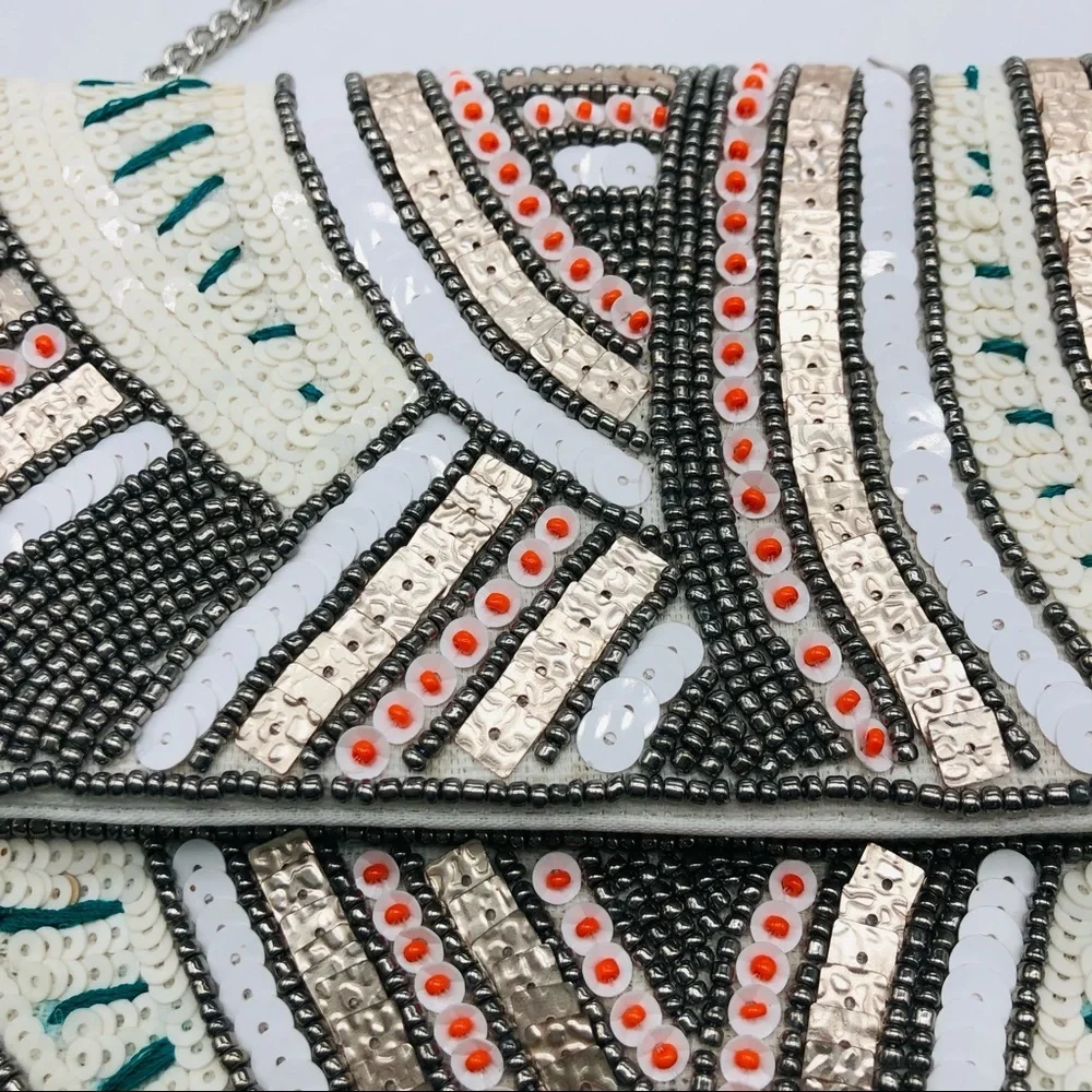 Boho Handmade Beaded Clutch or Crossbody Bag